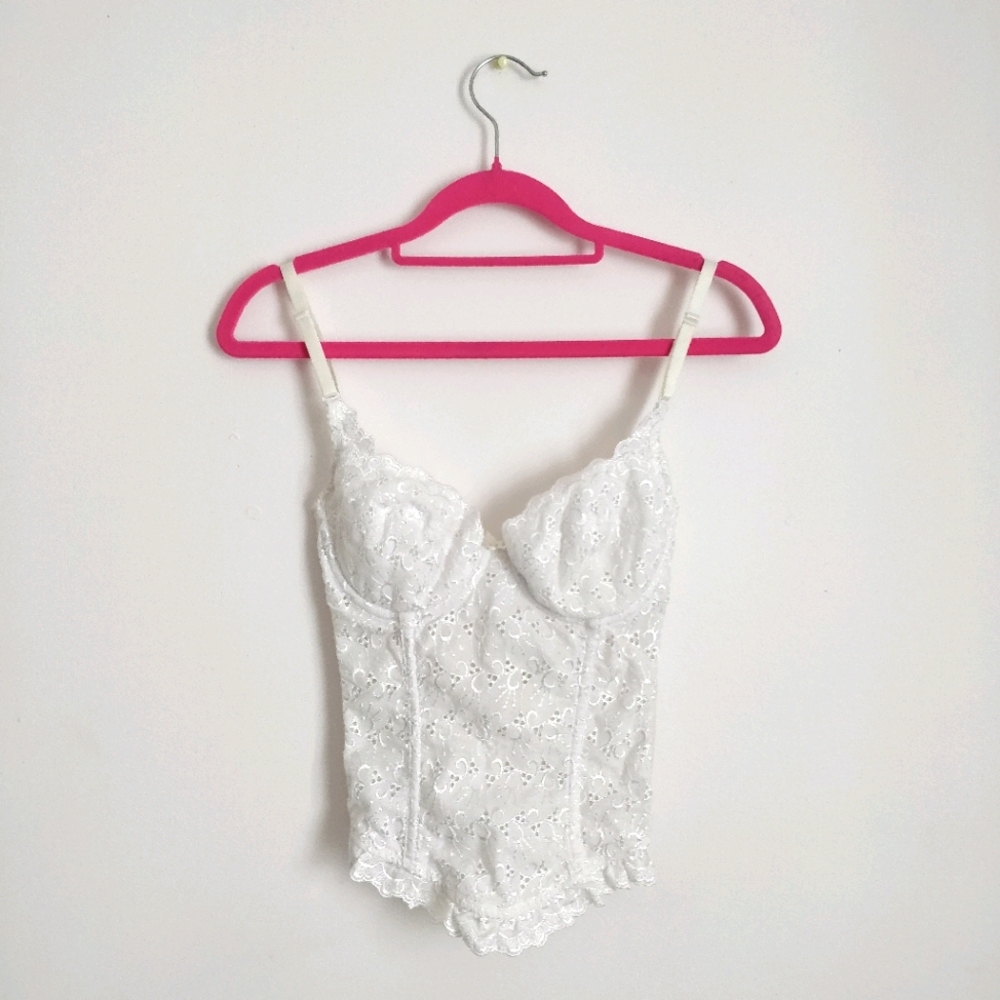 Vintage White Corset, Small, 34B